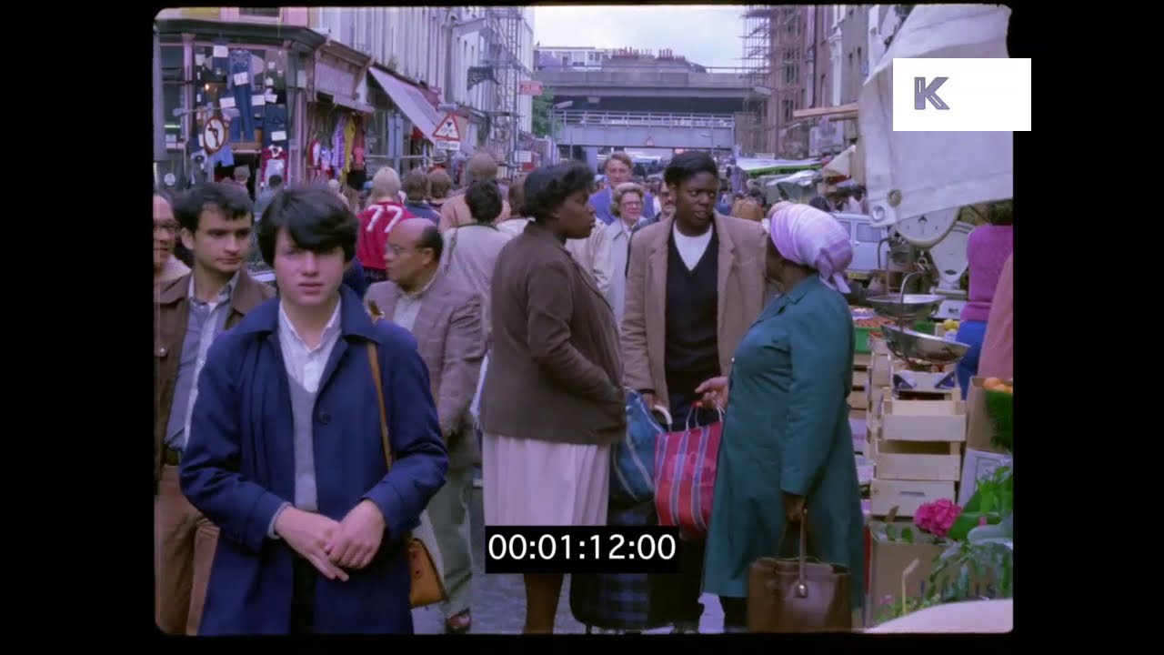 Portobello Road Market, Late 1970s, Early 1980s West London, HD from
