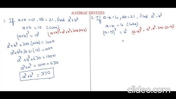 MathWithNazia: ALGEBRAIC IDENTITIES If a+b=10,ab=21,find a^3+b^3: If a-b=4,ab=21,find a^3- b^3