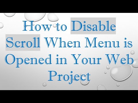 How to Disable Scroll When Menu is Opened in Your Web Project