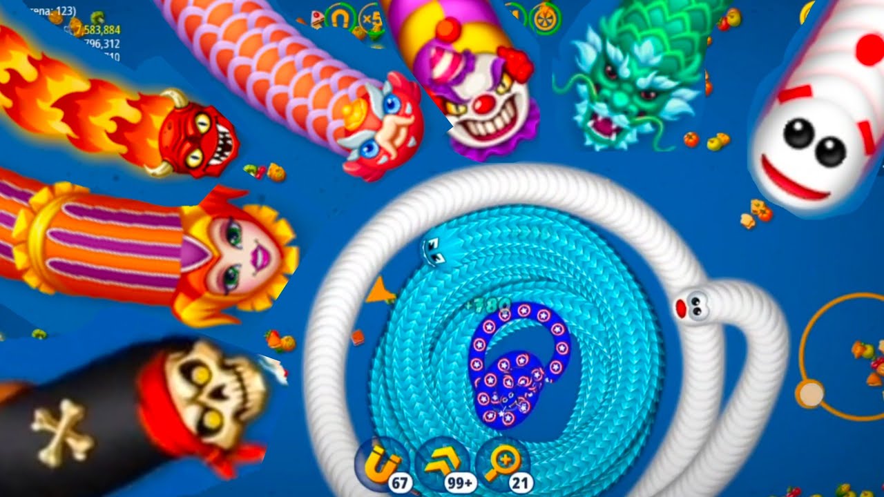 🐍WORMSZONE.IO |GIANT SLITHER SNAKETOP 01.6 / Epic Worms Zone Best Gameplaygame#funny#games #wormszon