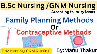 Family Planning Methods |Contraceptive Methods |Family Planning Methods In Community Health Nsg