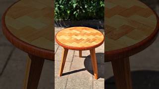 Round Herringbone Side Table