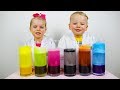 Gaby and Alex doing Lava Lamp Science Experiment and Learns colors