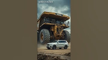 AI Generated Volvo XC90 vs Caterpillar 797 Crash Test #shorts #shortsfeed