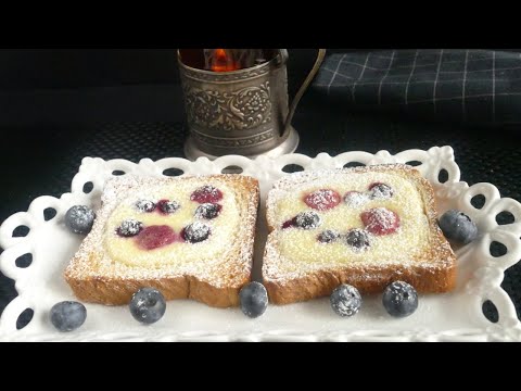 Вкуснейший завтрак за 20 минут! Французские тосты с ванильным кремом из йогурта и ягодами!
