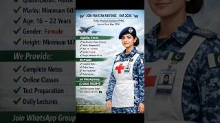 "PAF Female Medical Assistant | Join Pakistan Air Force as Medical Staff 2026 | Complete Guide"