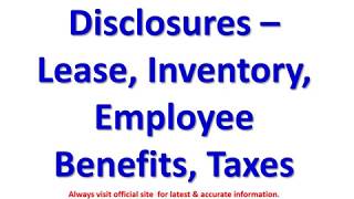 Financial Statement Disclosures 06 Inventories, Leases, Employee Benefits Financial Statement Disclosures 06 Inventories, Leases, Employee Benefits