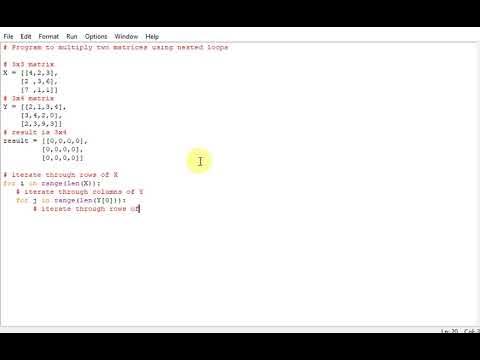 Program to multiply two matrices using nested loops - YouTube