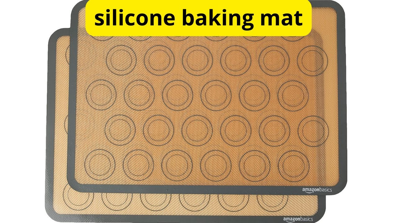 Basics Silicone, Non-Stick, Food Safe Baking Mat, Pack of 2, New  Beige/Gray, Rectangular, 16.5 x 11.6