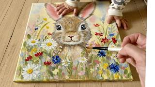 “How to Paint a Bunny" |  Easter Acrylic Painting Tutorial for Beginners