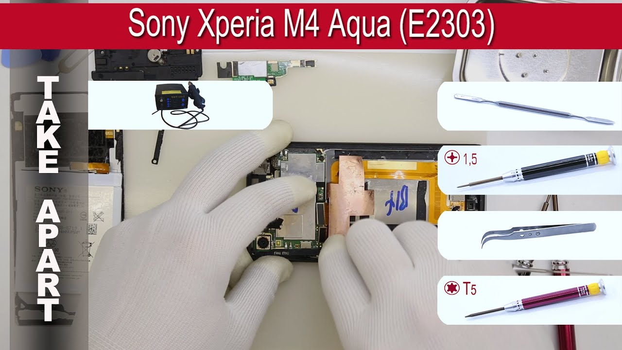 How to disassemble 📱 Sony Xperia M4 Aqua (E2303, E2333) Take apart Tutorial