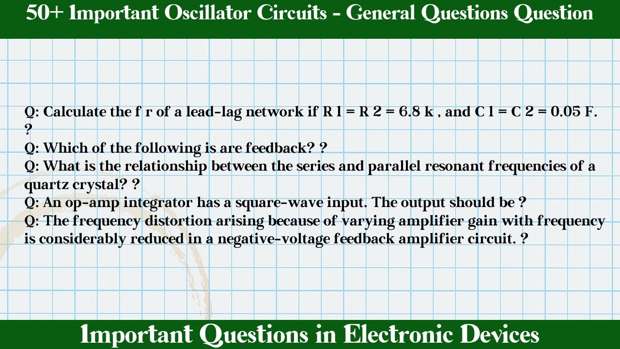 MCQ Questions Oscillator Circuits - General Questions with Answers