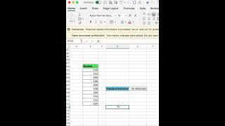 How to Calculate Standard Deviation in Excel #excel #exceltips #exceltutorial