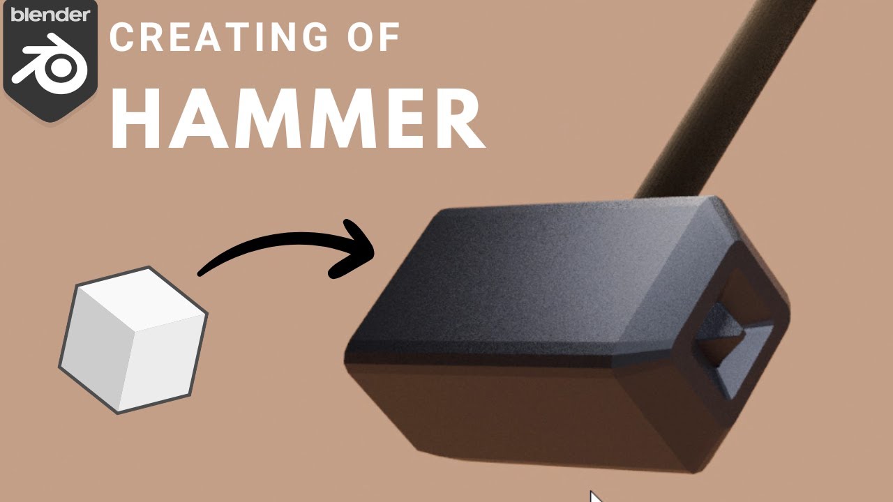 Creating a hammer using blender software for beginners 