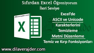 Excel Eğitim Dersleri 116 - Temiz ve Kırp Fonksiyonu ile Hücrelerdeki Metni Temizleme Düzenleme