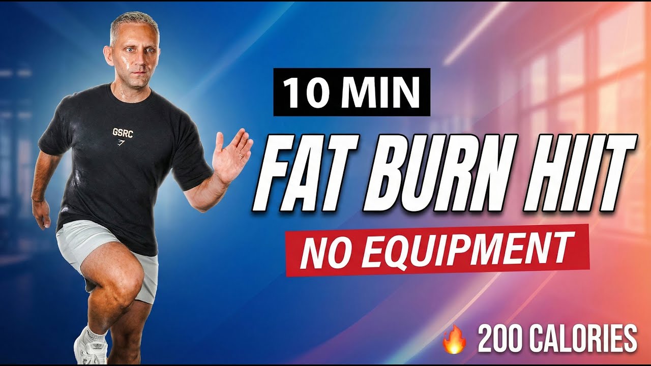 10 Minute FAT BURN HIIT Workout | Full Body, All Standing, No Equipment ...