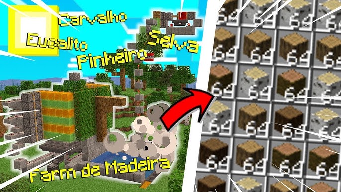 Farm de Madeira 100% Automática - Em busca da casa automática 3  Minecraft - iFunny Brazil