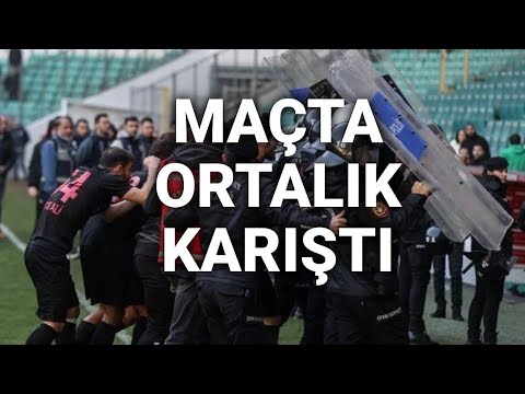 @NTV Bursaspor-Diyarbekirspor maçında futbolcular birbirine girdi