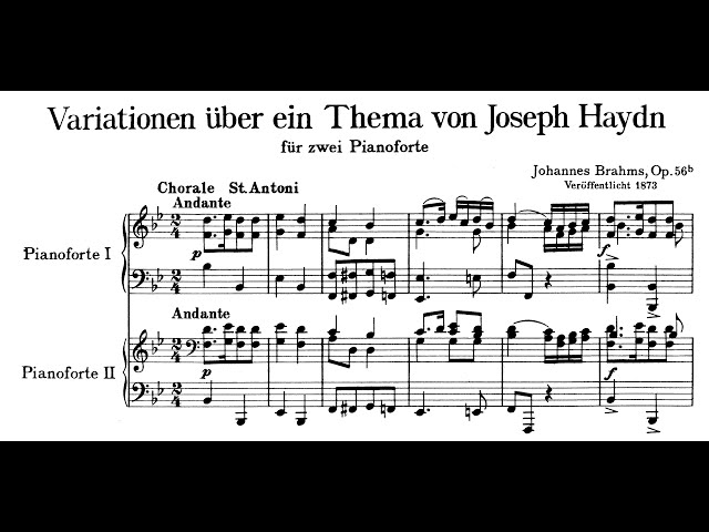 Brahms - Variations sur un thème de Joseph Haydn: début : Martha Argerich / Nelson Freire