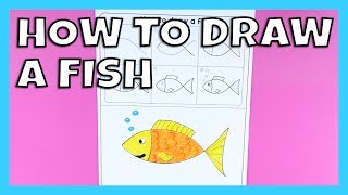 Easy Fish Drawing- Step by Step Printable - Crafty Morning