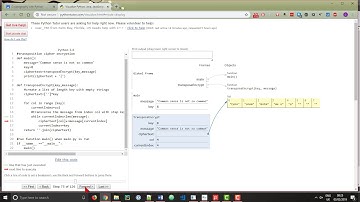 Transposition Cipher - step through of python code