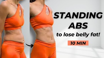 10 Min STANDING ABS Workout to lose belly fat – No Crunches, No Floor