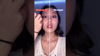 Half and half makeup look tiktok |Tiktok Obsession #tiktok #youtubeshorts #makeup (5)
