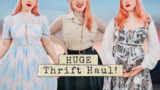 HUGE Vintage Thrift Haul! // Skirts, Dresses, and Old Books