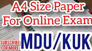 A4 Size Paper For Online Exam Helpful For All University
