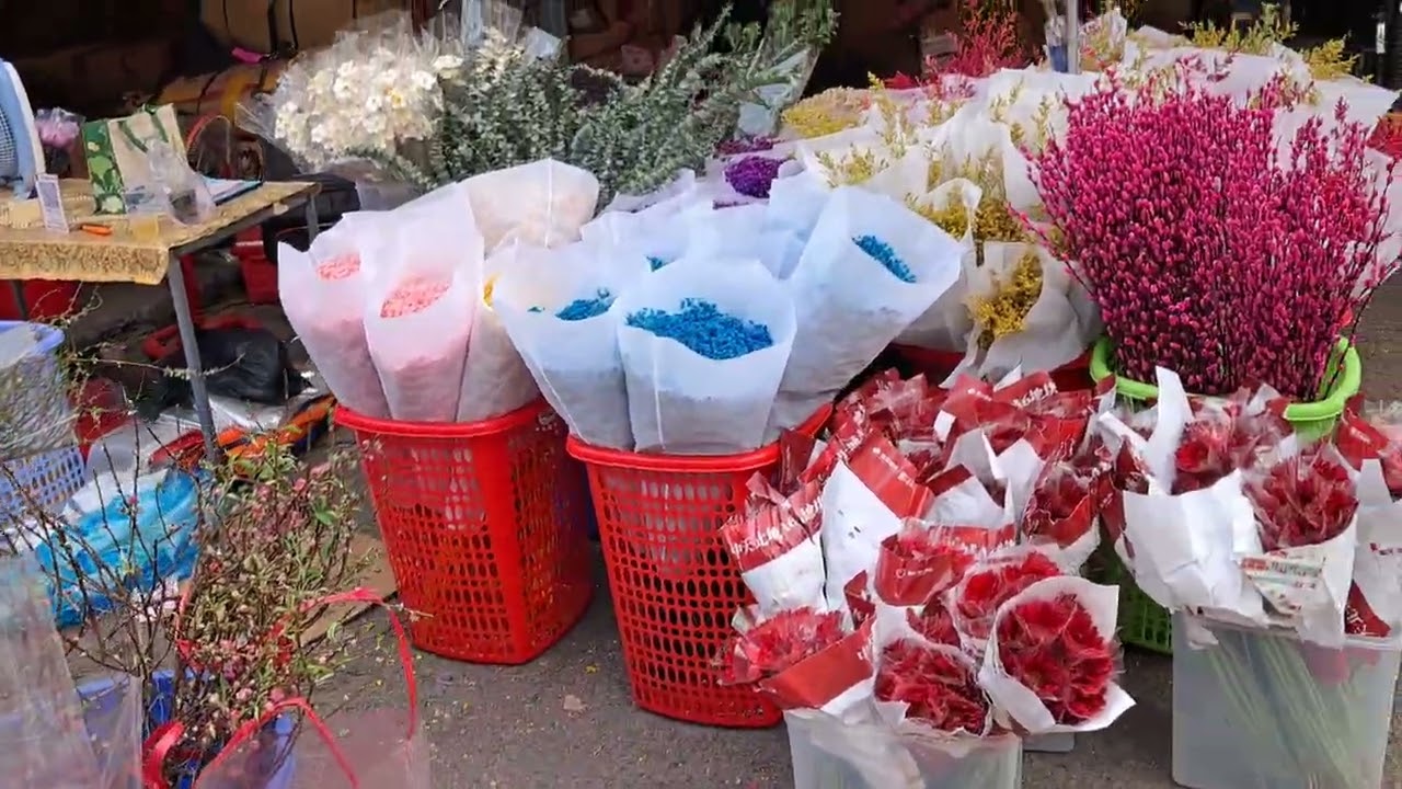 CHỢ HOA ĐẦM SEN QUẬN 11 TRƯA 27 TẾT ĐÔNG NGƯỜI MUA