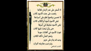 لاتأسفن على غدر الزمن لطالما رقصت على جثث الاسود كلاب 