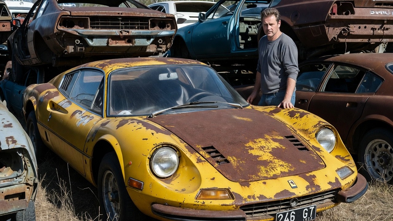 ASMR Car Restoration Full Rebuild of Yellow Ferrari Dino 246 GT 1972 from Abandoned Condition to Loo