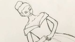 Draw Girl , Dress , Bride Sketch Karakalem Kız , Elbise Çizimi Çizim