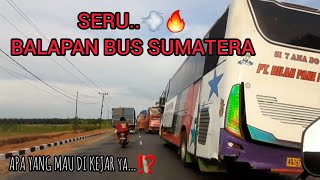 Balapan Bus Sumatera paling panas...Bilah Pane Putra Drivernya gk kalah Aksi❗Seruu gas poll..💨🔥
