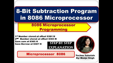 Unit 4 L6 | 8 bit subtraction Program in 8086 Microprocessor | 8086 Microprocessor Programming