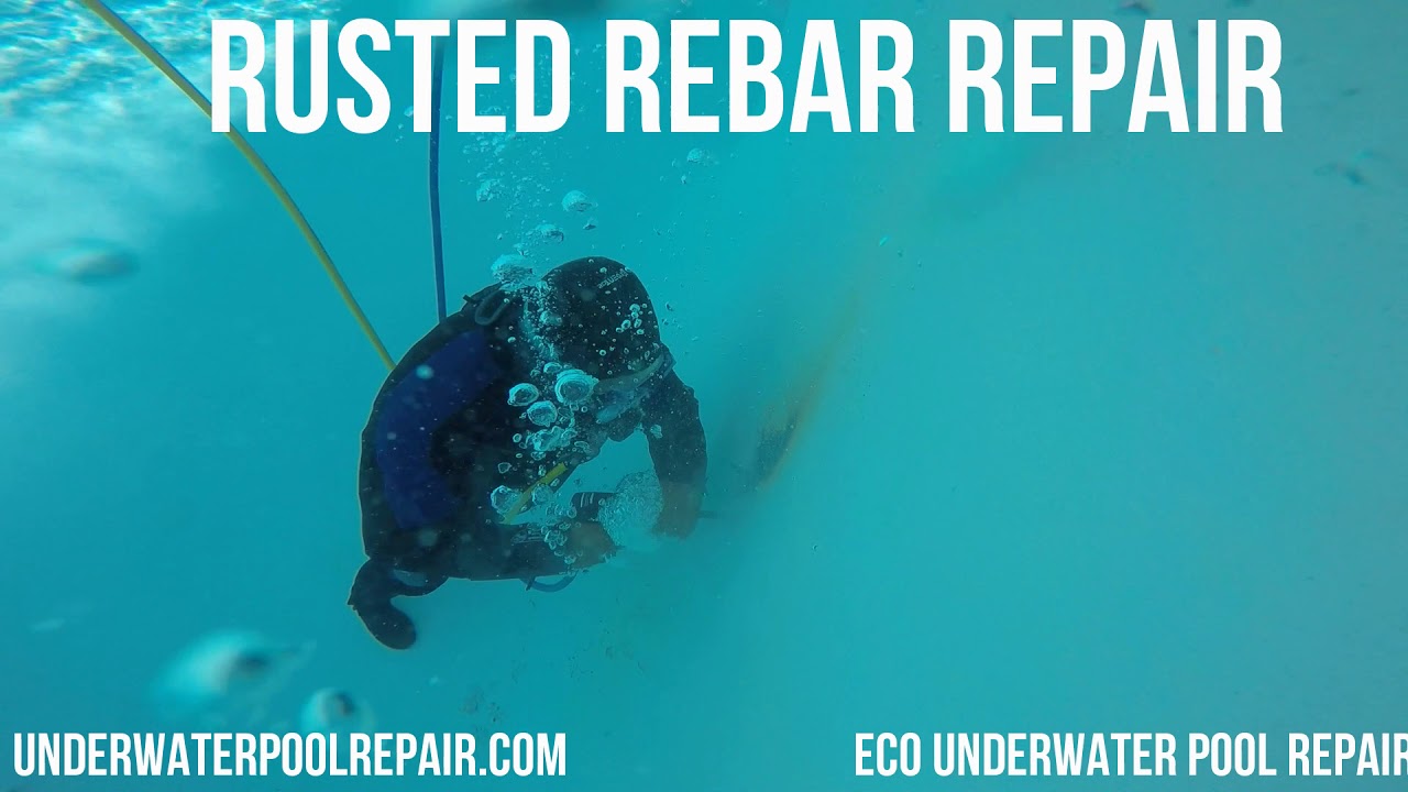 Eco Underwater Pool Repair Rusted Rebar Removal YouTube