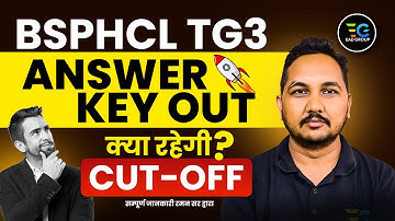 BSPHCL TG3 Answer Key Out🚀What will be the Cut Off🔥Complete information by Raman Sir