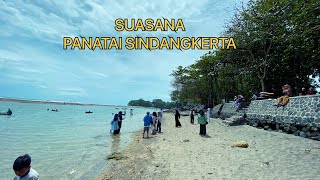 PANTAI SINDANGKERTA SANGAT AMAZING!!! Pantai yang sejuk di kelilingi pohon besar menjadi lebih betah