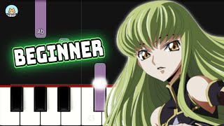 Code Geass OP - 'COLORS' - BEGINNER Piano Tutorial & Sheet Music