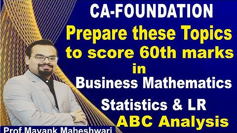 Last month Strategy to score 60+ marks in Business Mathematics Statistics & LR| ABC analysis