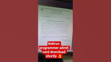beltron programmer admit card download shortly and date announced 9234675900,8862913305