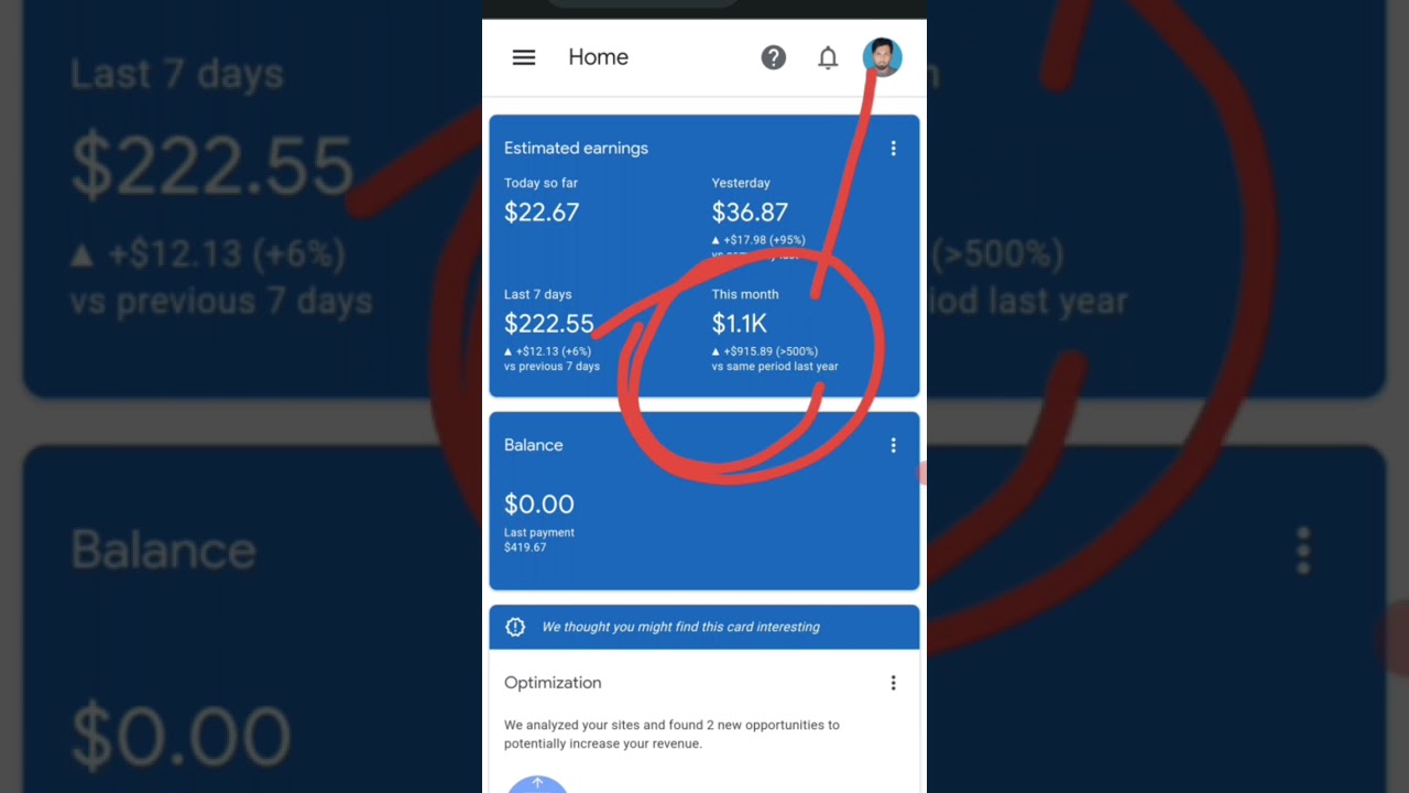 google adsense earning 