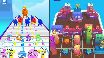 Merge Number Run vs Merge Number Cube Fam Run Battle "alphabet Lore" Android gameplay