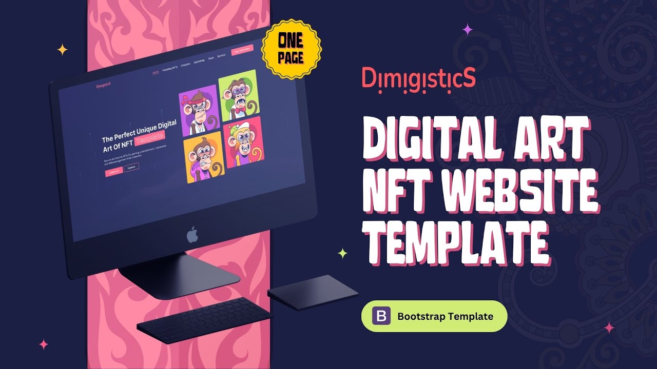 NFT One Page Bootstrap Website Template by Dimigistics | DesignToCodes