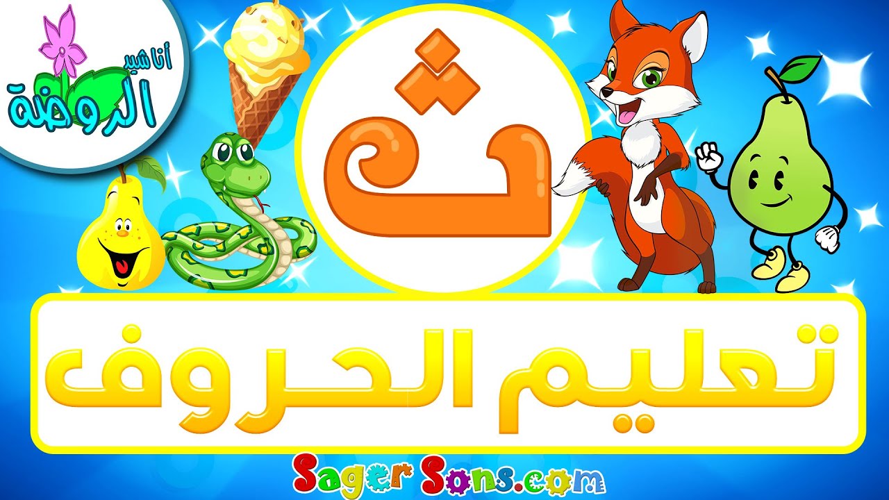 تعلم قراءة وكتابة الحروف العربية - حرف (ث) - الحروف العربية للأطفال ...