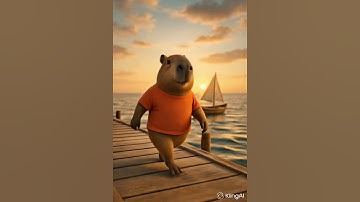 Capybara’s Little Journey – Episode 1: A Walk on the Pier 🐹🌅 | AI Animation