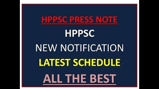HPPSC SHIMLA NEW NOTIFICATION