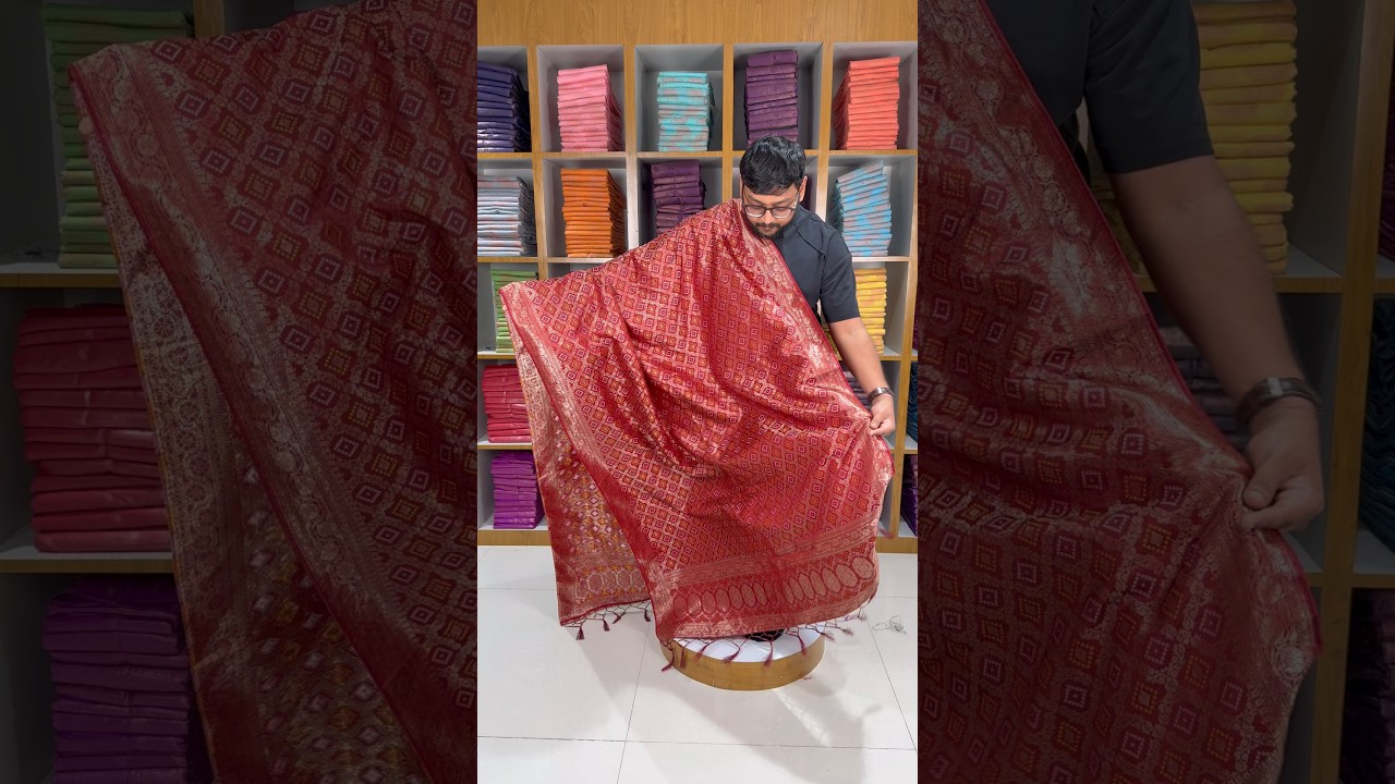 Pure Zari Weaving Viscose Silk Bandhani Dupatta