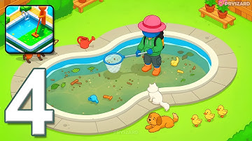 Pool Cleaner - Gameplay Walkthrough Part 4 - Clean Pools And Backyards (iOS, Android)