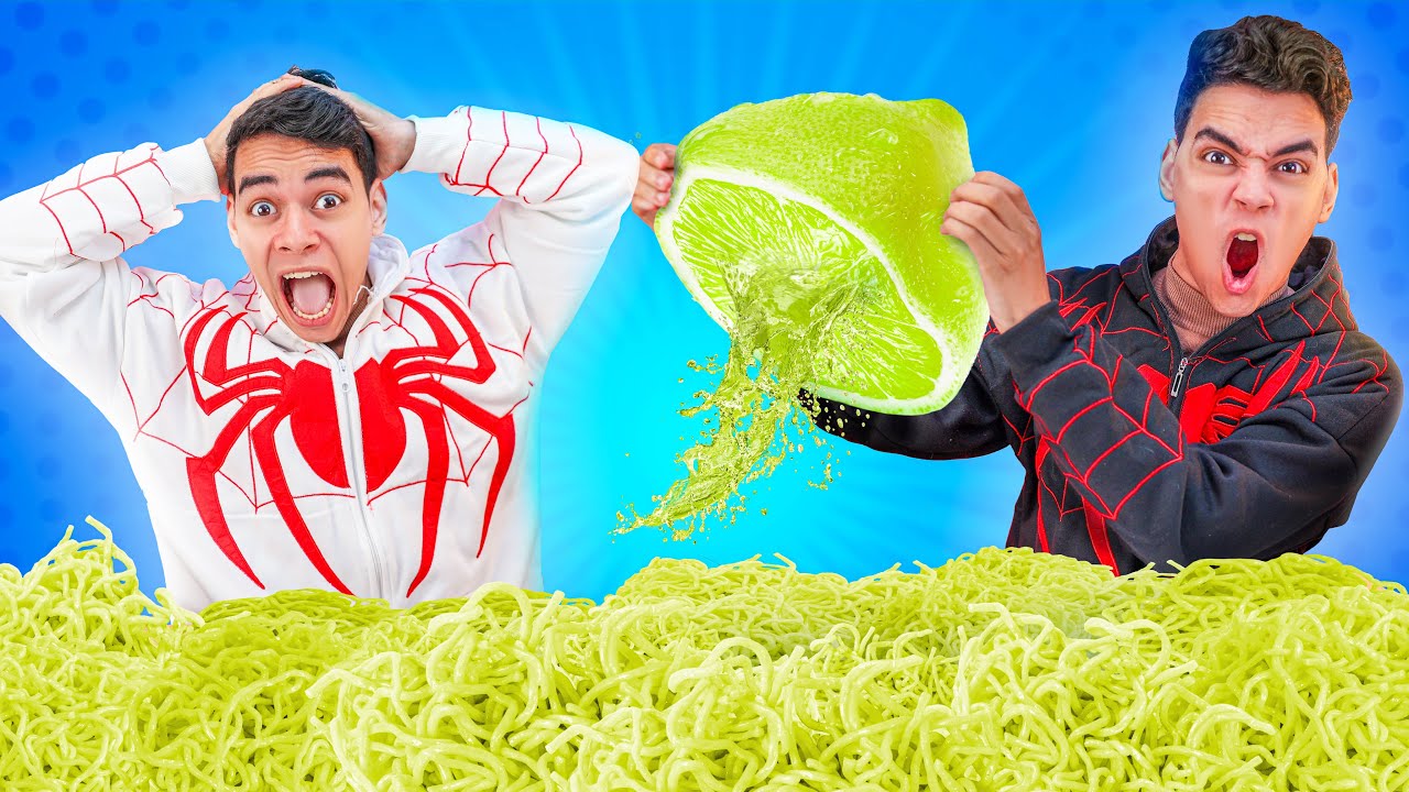 تحدي اكل الاندومي حامض 😱 والعقاب تبلع ليمون 🔥